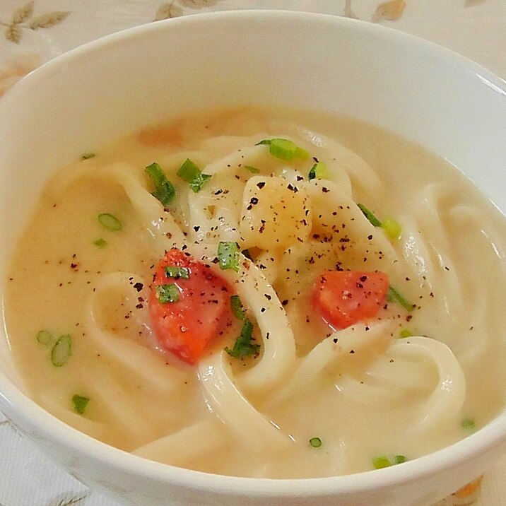 ホワイトシチューでリメイクうどん